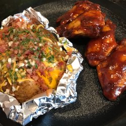 Monica's Crab Shack - One of our Lunch Specials (4 Wings & One Side)