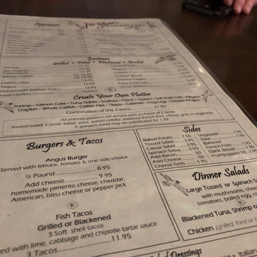 Jim Shaw's Restaurant - Menu - Seafood Near Me - Macon, Georgia Jim Shaw's Restaurant - Menu - Seafood Near Me - Macon, Georgia