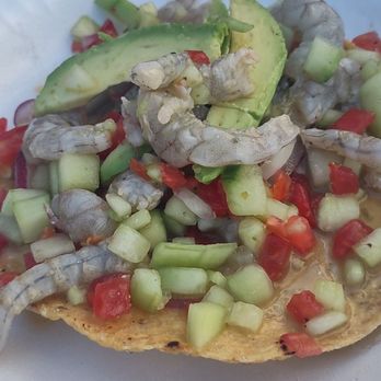 Mariscos El Rey Estilo Nayarit - Tostada de camarones - Food Trucks Near Me - Los Angeles, California Mariscos El Rey Estilo Nayarit - Tostada de camarones - Food Trucks Near Me - Los Angeles, California