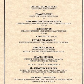 Brazen Head - Menu - Steakhouses Near Me - San Francisco, California Brazen Head - Menu - Steakhouses Near Me - San Francisco, California