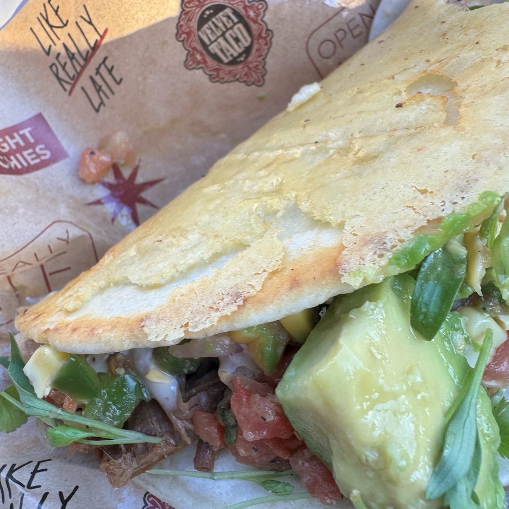 Velvet Taco - Brisket taco with cheese tortilla - New American Near Me - Grapevine, Texas Velvet Taco - Brisket taco with cheese tortilla - New American Near Me - Grapevine, Texas