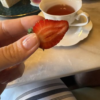 Corbeaux Wine & Tea House - Strawberry that came on the tea tower - Wine Bars Near Me - Temecula, California