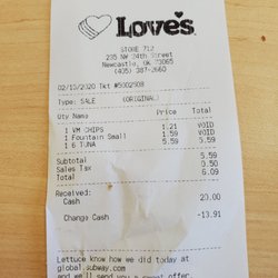 Subway - My receipt. No Sandwich, chips and drink special here.