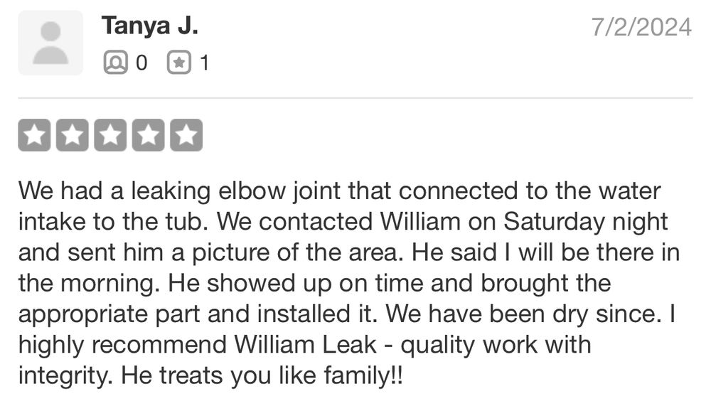 Slide of Leak Plumbing and Home Services