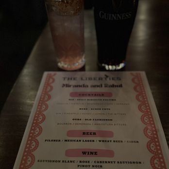 The Liberties DTLA - They had a personalized menu for the couple  which was the perfect touch! - Irish Pub Near Me - Los Angeles, California