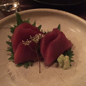 Rintaro - Maguro (big eyed tuna sashimi), cilantro flowers and fresh wasabi - Izakaya Near Me - San Francisco, California