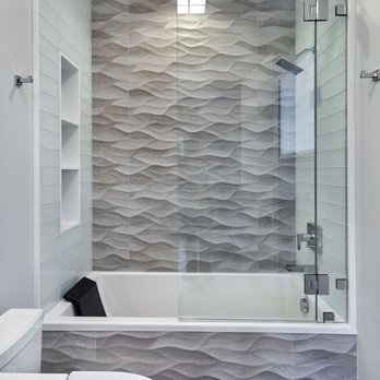 Cacci Construction - Contemporary Bathroom with Textured Wall Tile - General Contractors Near Me - San Carlos, California