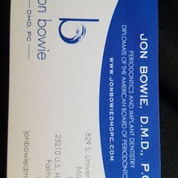 Jon Bowie, DMD - Biz card