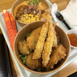 Busaba Cafe - Tempura app with Duck Curry Ramen