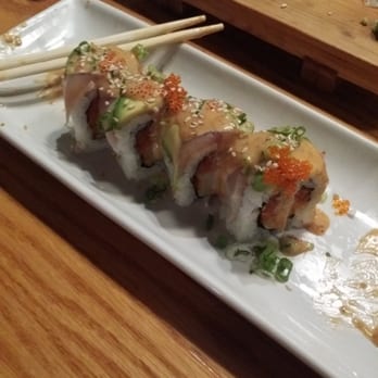 Hyuga Sushi - Spicy Albacore roll... With 4 pieces missing,  lol.. I couldn't wait to eat!! - Japanese Near Me - San Marcos, California