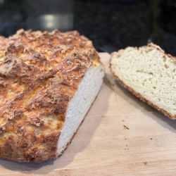Cheddar cheese bread, gluten free.