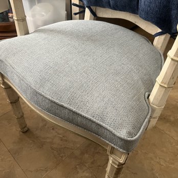 Lone Star Covered - One of the chairs with the seat reattached - Furniture Reupholstery Near Me - Universal City, Texas Lone Star Covered - One of the chairs with the seat reattached - Furniture Reupholstery Near Me - Universal City, Texas