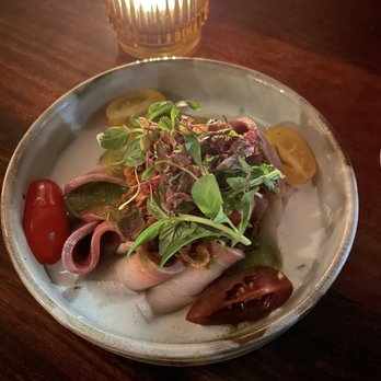 The Tyger - Hamachi crudo (extremely good!) - Cocktail Bars Near Me - New York, New York