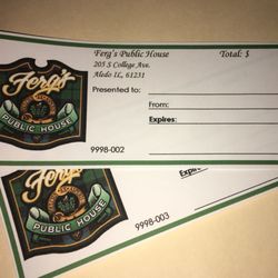Fergs Public House - We have gift certificates available for purchase!