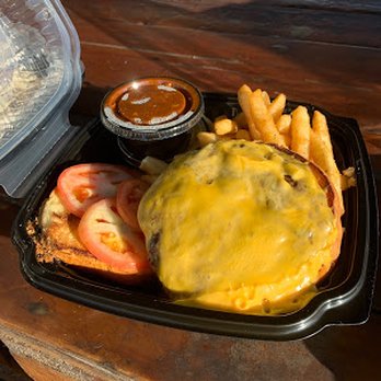 Whiskey Creek Hideout - cheeseburger with chili and nacho cheese on the side - Rafting/Kayaking Near Me - Dania Beach, Florida