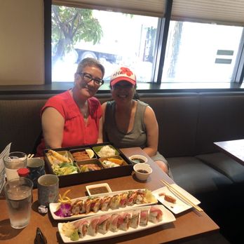 Fuji Sushi - Salmon, chicken katsu, California roll bento  Special Red Dragon Roll & Spicy Ninja Roll - Sushi Bars Near Me - Seattle, Washington