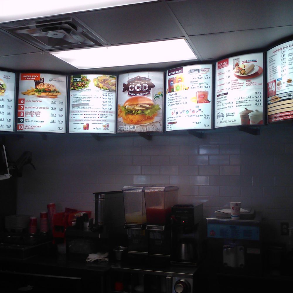 Wendy's - Their menu is extensive. Apparently they're putting the cod fillet sandwich front and center at this time. - Burgers Near Me - Clackamas, Oregon Wendy's - Their menu is extensive. Apparently they're putting the cod fillet sandwich front and center at this time. - Burgers Near Me - Clackamas, Oregon