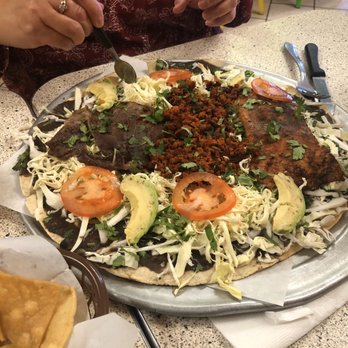 7 Regiones Comida Oaxaqueña - 3 meat Tlayuda , big enough for 3 of us. - Mexican Near Me - Oxnard, California
