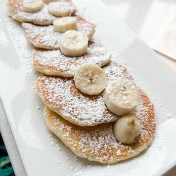 Cafe Mimosa - Mini pancakes for my 6 year old. Subbed berries for bananas. - Breakfast & Brunch Near Me - Petaluma, California