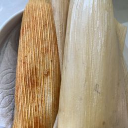 Pork tamales/ cheese and jalapeño tamales Pork tamales/ cheese and jalapeño tamales