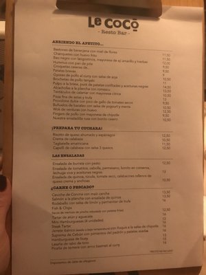 Menu photo 1 Le Cocó Madrid, M