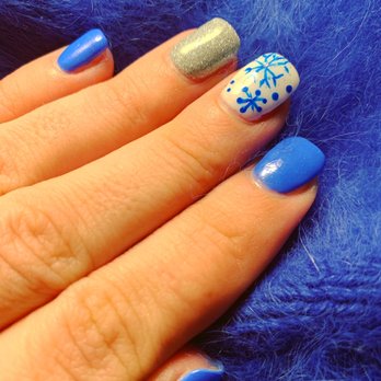 Ivy Nails & Lash - Christmas manicure, dipping powder. Periwinkle, silver, snowflakes... - Waxing Near Me - Avon, Colorado