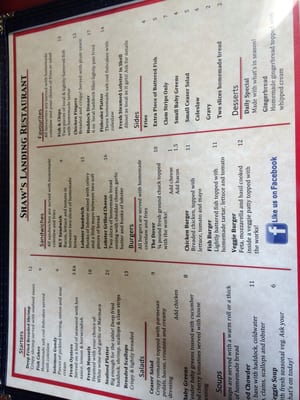 Menu photo 6 Shaw's Landing West Dover, NS Menu photo 6 Shaw's Landing West Dover, NS