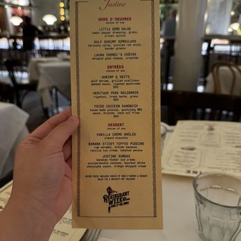 Justine - RESTAURANT WEEK MENU - French Near Me - New Orleans, Louisiana