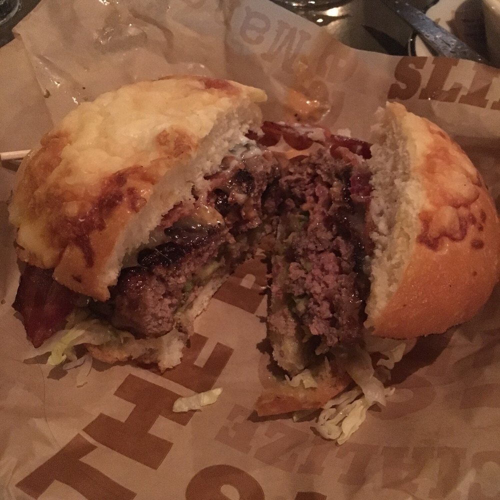 BRGR Kitchen + Bar - Juicy Lupita with the green chili relish on the side and bacon added. - Burgers Near Me - Prairie Village, Kansas