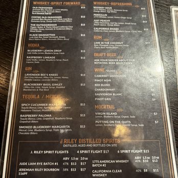 J Riley Distillery - Alcohol drink menu - Distilleries Near Me - Redlands, California J Riley Distillery - Alcohol drink menu - Distilleries Near Me - Redlands, California