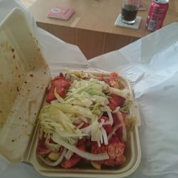 Bilal - Chicken tikka kebab on chips with chill sauce