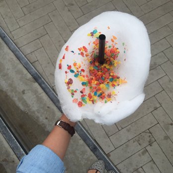 Mini Monster Cafe - Organic almond milk boba tea with rainbow cotton candy - Bubble Tea Near Me - Anaheim, California
