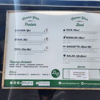 Da Nang Vietnamese Eatery - The menu,  short and sweet. - Food Trucks Near Me - Bend, Oregon