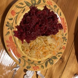 Beets with Horseradish Salad and Sauerkraut Salad