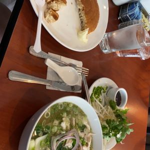 Photo of Darren's Cafe - San Francisco, CA, United States. Buttermilk pancake and pho chicken(Q5) add boo choy