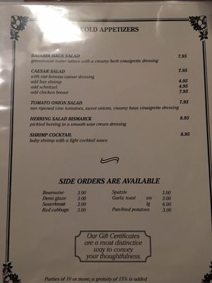 Menu photo 7 The Old Bavaria Haus New Westminster, BC Menu photo 7 The Old Bavaria Haus New Westminster, BC