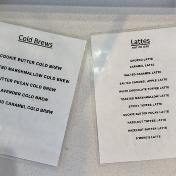 Cinnaholic - Cold Brew and Latte menu. - Desserts Near Me - Corona, California