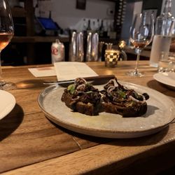 Webster’s Wine Bar - Mushroom toast and rose!