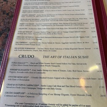 Toscana 52 - Menu - Italian Near Me - Feasterville, Pennsylvania Toscana 52 - Menu - Italian Near Me - Feasterville, Pennsylvania