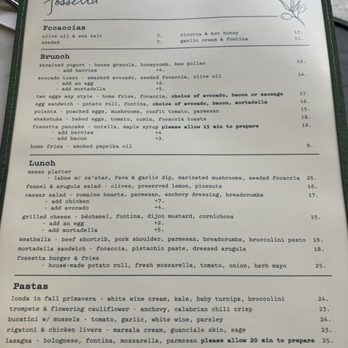 Fossetta - Brunch/lunch menu Sept 2024 - Italian Near Me - New York, New York Fossetta - Brunch/lunch menu Sept 2024 - Italian Near Me - New York, New York
