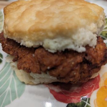Chick-fil-A - Great way to start Monday...two of my top food groups... biscuit and fried chicken - Fast Food Near Me - Allen, Texas