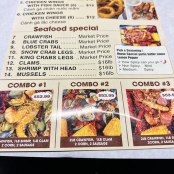 Truc Anh Restaurant - Menu there's more on the back - Seafood Near Me - San Jose, California
