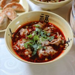 Loves Dumpling House 梁妈妈手工水饺 - Wonton in chili oil 红油抄手 pork and shrimp wonton soup in chili oil, #handmade wonton #wonton soup