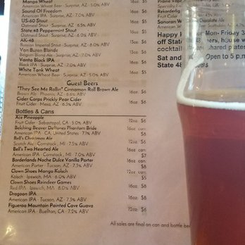 State 48 Brewery - Today"s beer menu. Incredible. - New American Near Me - Surprise, Arizona State 48 Brewery - Today"s beer menu. Incredible. - New American Near Me - Surprise, Arizona
