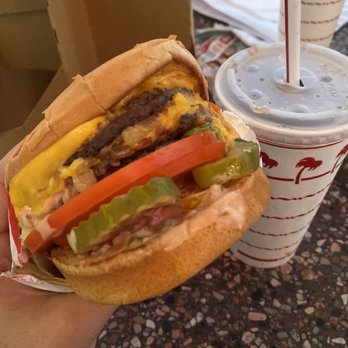 In-N-Out Burger - Animal-style burger with a Diet Coke - Burgers Near Me - Burbank, California