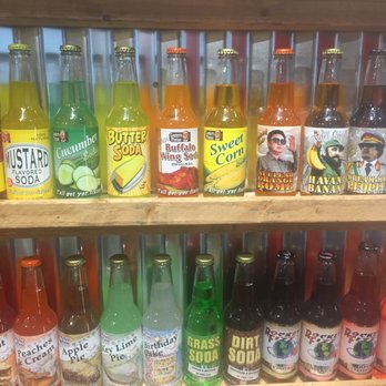 Rocket Fizz - Yes, that is a mustard soda, and a grass one, and a dirt one.  No, I wasn't courageous enough to try them. - Candy Stores Near Me - Kalamazoo, Michigan