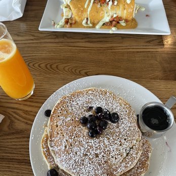 Maple + Batter - Blueberry pancakes & chorizo burrito - Breakfast & Brunch Near Me - Bay Harbor, Michigan Maple + Batter - Blueberry pancakes & chorizo burrito - Breakfast & Brunch Near Me - Bay Harbor, Michigan