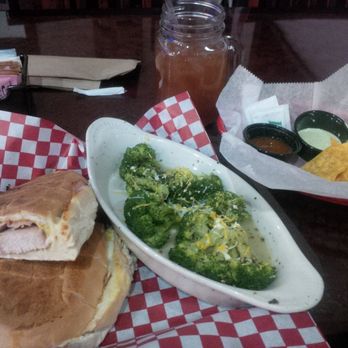 Papa's Tex Mex Smokehouse - Sandwich Cubano with a side of broccoli and complimentary chips and salas. - Tex-Mex Near Me - Dundalk, Maryland Papa's Tex Mex Smokehouse - Sandwich Cubano with a side of broccoli and complimentary chips and salas. - Tex-Mex Near Me - Dundalk, Maryland