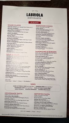 Menu photo 3 Labriola Ristorante - Oak Brook Oak Brook, IL