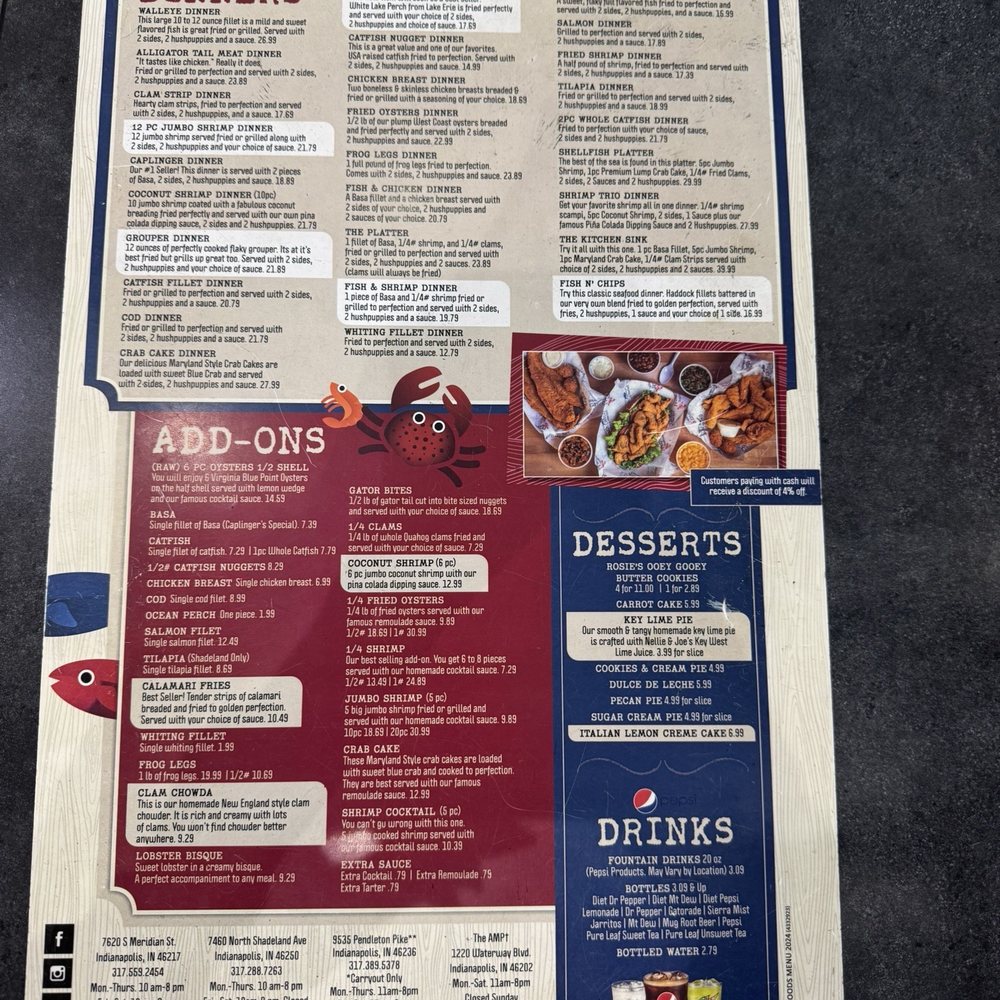 Caplinger's Fresh Catch - Menu - Seafood Markets Near Me - Indianapolis, Indiana